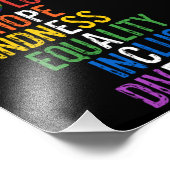 Love Hope Kindness Equality Incluity Diversity Pe Foto Afdruk (Hoek)