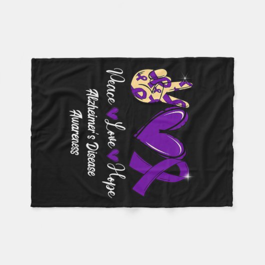 Love Hope Paarse lint Alzheimerheimer Disease Aw Fleece Deken (Voorkant (Horizontaal))