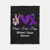 Love Hope Paarse lint Alzheimerheimer Disease Aw Fleece Deken (Voorkant)