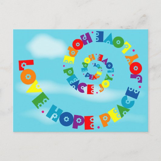 Love Hope Peace Joy Briefkaart (Voorkant)