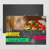 Love, Hope, Peace on Earth Holiday Photo Card Feestdagenkaart (Voorkant / Achterkant)