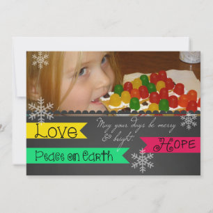 Love, Hope, Peace on Earth Holiday Photo Card Feestdagenkaart