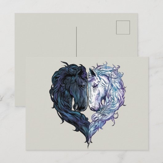 Love Horse briefkaart (Voorkant / Achterkant)