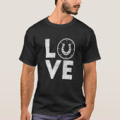Love Horse Hoefijzer Equestrian Sport Saddle Stabl T-shirt (Voorkant)