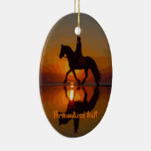 Love Horses, Horseback Riding, Persoonlijk cadeau Keramisch Ornament (Rechts)