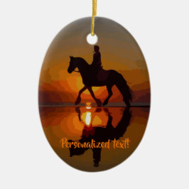 Love Horses, Horseback Riding, Persoonlijk cadeau Keramisch Ornament