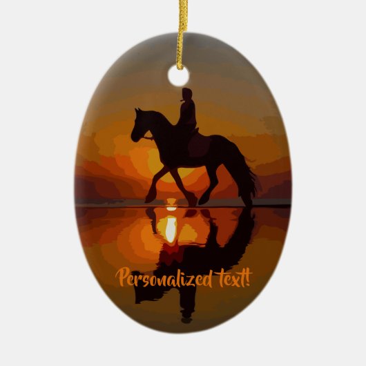 Love Horses, Horseback Riding, Persoonlijk cadeau Keramisch Ornament (Voorkant)