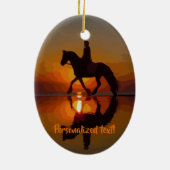 Love Horses, Horseback Riding, Persoonlijk cadeau Keramisch Ornament (Achterkant)