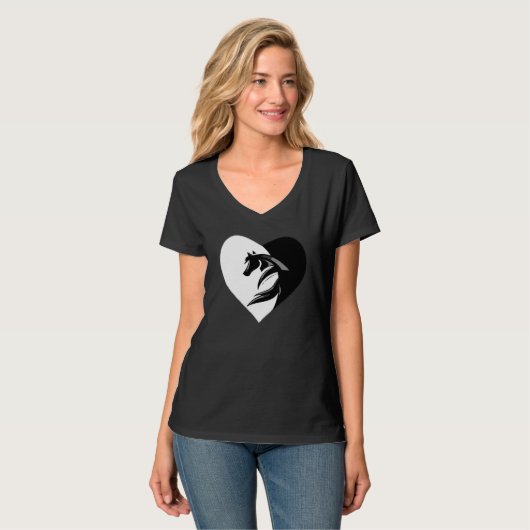 Love Horses Logo met Heart Mok T-shirt (Voorkant volledig)