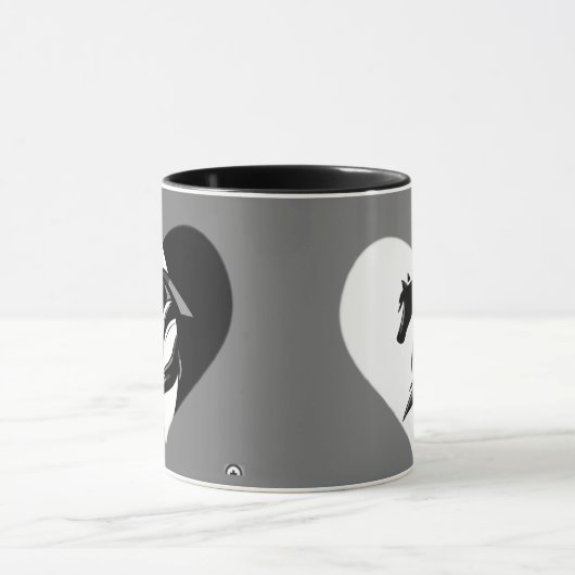 Love Horses Logo with Heart Mok (Midden)