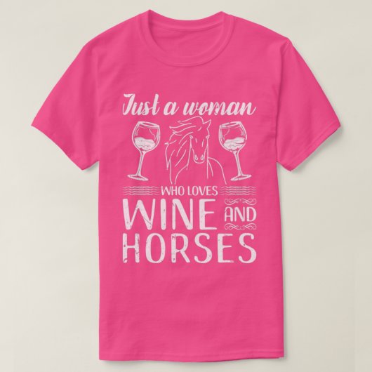 Love Horses Wine Horseback Riding T-shirt (Design voorkant)