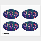 "Love" Hot Air-ballonnen Ovale Sticker (Vel)