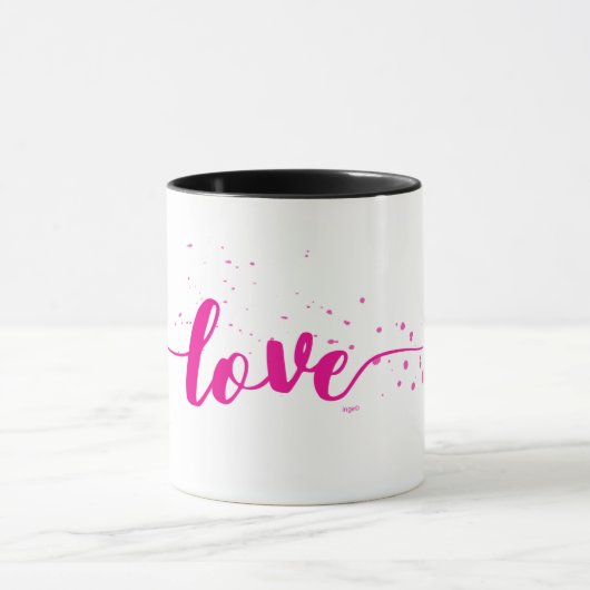 Love-Hot-Roze Text-Decor Modern Mok (Midden)