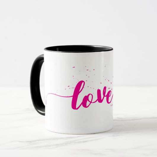 Love-Hot-Roze Text-Decor Modern Mok (Voorkant links)