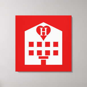 Love Hotel Japanse Emoji Canvas Afdruk