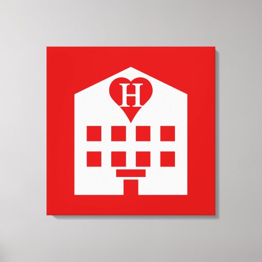 Love Hotel Japanse Emoji Canvas Afdruk (Voorkant)