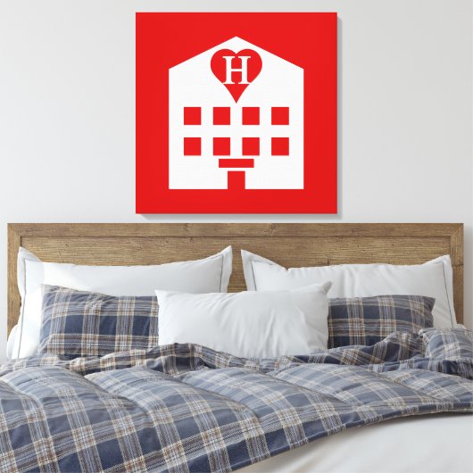 Love Hotel Japanse Emoji Canvas Afdruk (Insitu (Slaapkamer))