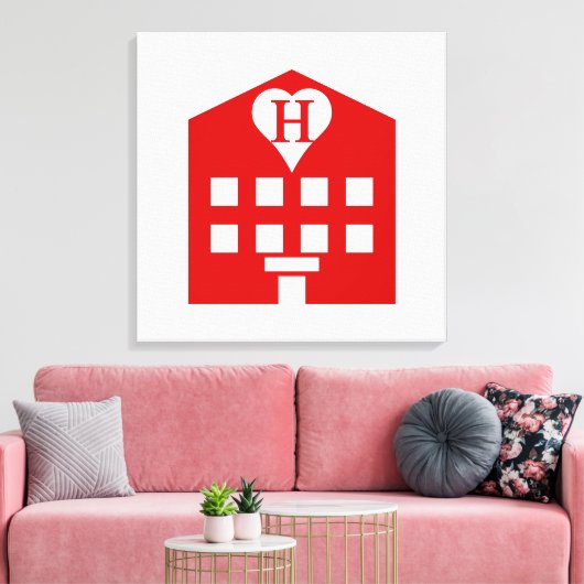Love Hotel Japanse Emoji Canvas Afdruk (Insitu (Woonkamer))