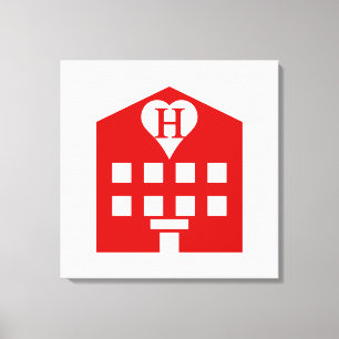 Love Hotel Japanse Emoji Canvas Afdruk