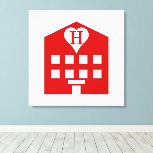 Love Hotel Japanse Emoji Canvas Afdruk (Insitu (Houten vloer))