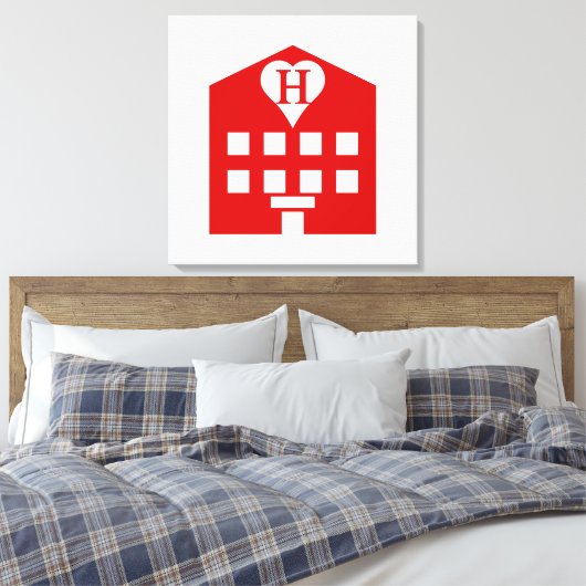 Love Hotel Japanse Emoji Canvas Afdruk (Insitu (Slaapkamer))