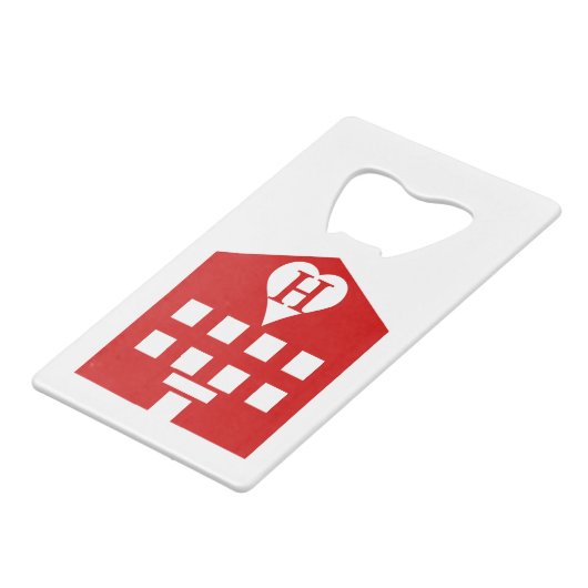 Love Hotel Japanse Emoji Creditkaart Flessenopener (Voorkant Gekanteld)