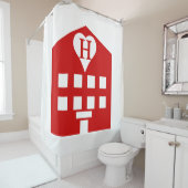 Love Hotel Japanse Emoji Douchegordijn (In situ)