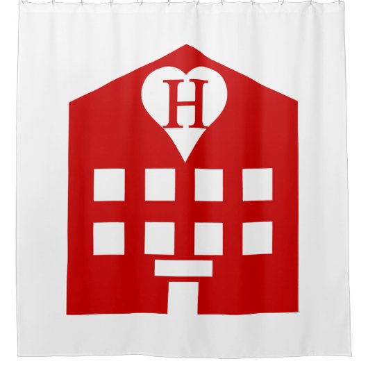 Love Hotel Japanse Emoji Douchegordijn (Voorkant)