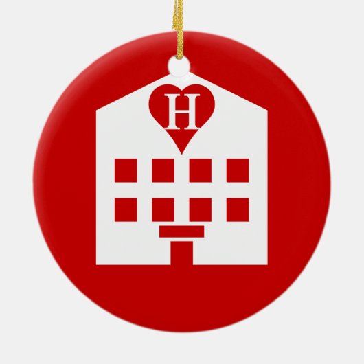 Love Hotel Japanse Emoji Keramisch Ornament (Achterkant)