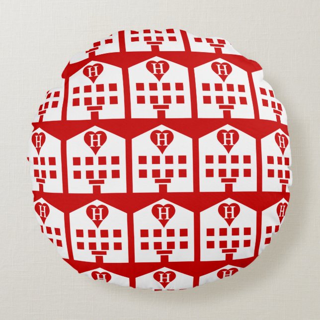 Love Hotel Japanse Emoji Rond Kussen (Voorkant)