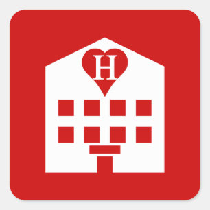 Love Hotel Japanse Emoji Vierkante Sticker