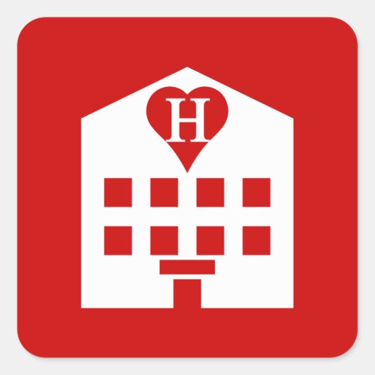 Love Hotel Japanse Emoji Vierkante Sticker (Voorkant)