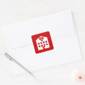 Love Hotel Japanse Emoji Vierkante Sticker (Envelop)
