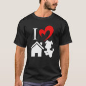 Love House Dog hart Valentijnsdag Dog houdt van Pe T-shirt (Voorkant)