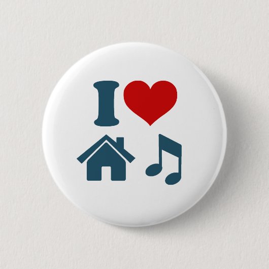 Love House Music Button (wit) (Voorkant)