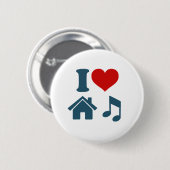 Love House Music Button (wit) (Voorkant /achterkant)