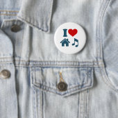 Love House Music Button (wit) (In situ)
