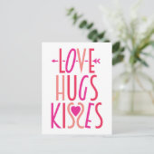 Love Hugs Kisses Cute Valentijnsdag Briefkaart (Staand voorkant)