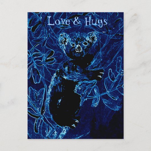 Love & Hugs Koala Bear Briefkaart (Voorkant)