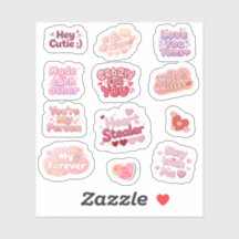 Love & Hugs Y2K Valentijnsdag Sticker Set