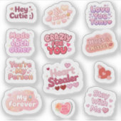 Love & Hugs Y2K Valentijnsdag Sticker Set (Voorkant)