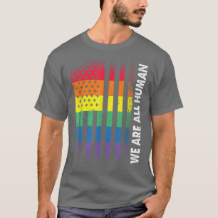 Love Human American Flag Rainbow Gay LGBTQ LGBT Pr T-shirt