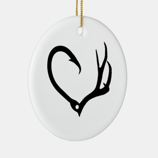 Love Hunting & Vist Keramisch Ornament (Rechts)