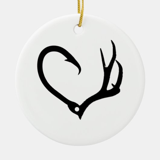 Love Hunting & Vist Keramisch Ornament (Voorkant)