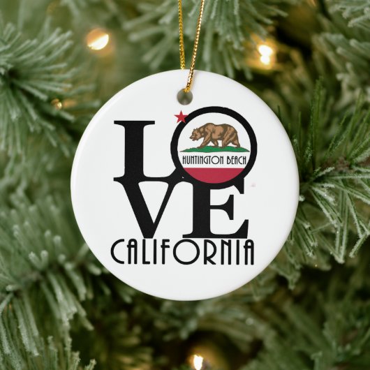 LOVE Huntington Beach Keramisch Ornament (Boom)