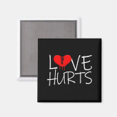 Love Hurts Broken Heart Divorce Breakup Heartbroke Magneet (Voorkant / Achterkant)