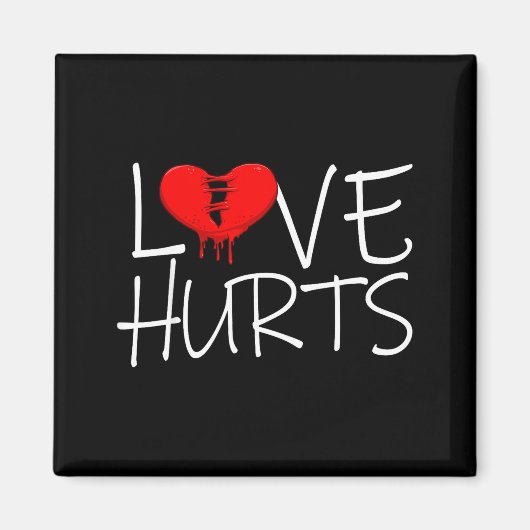 Love Hurts Broken Heart Divorce Breakup Heartbroke Magneet (Voorkant)