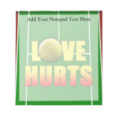 Love Hurts, Funny Tennis Notitieblok (Voorkant)