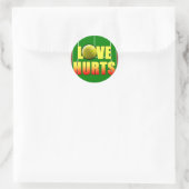 Love Hurts, Funny Tennis Ronde Sticker (Tas)