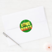 Love Hurts, Funny Tennis Ronde Sticker (Envelop)